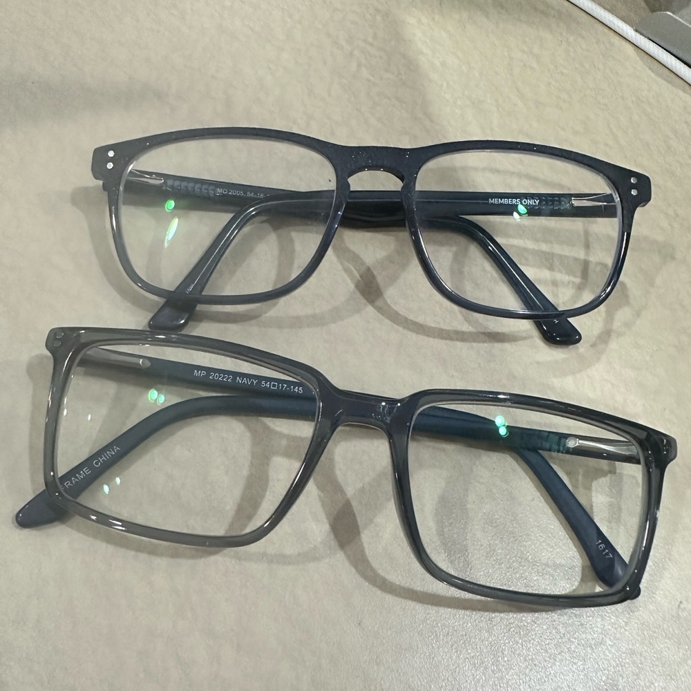 BUNDLE of 2 pairs men’s navy eyeglasses ( used) in great shape